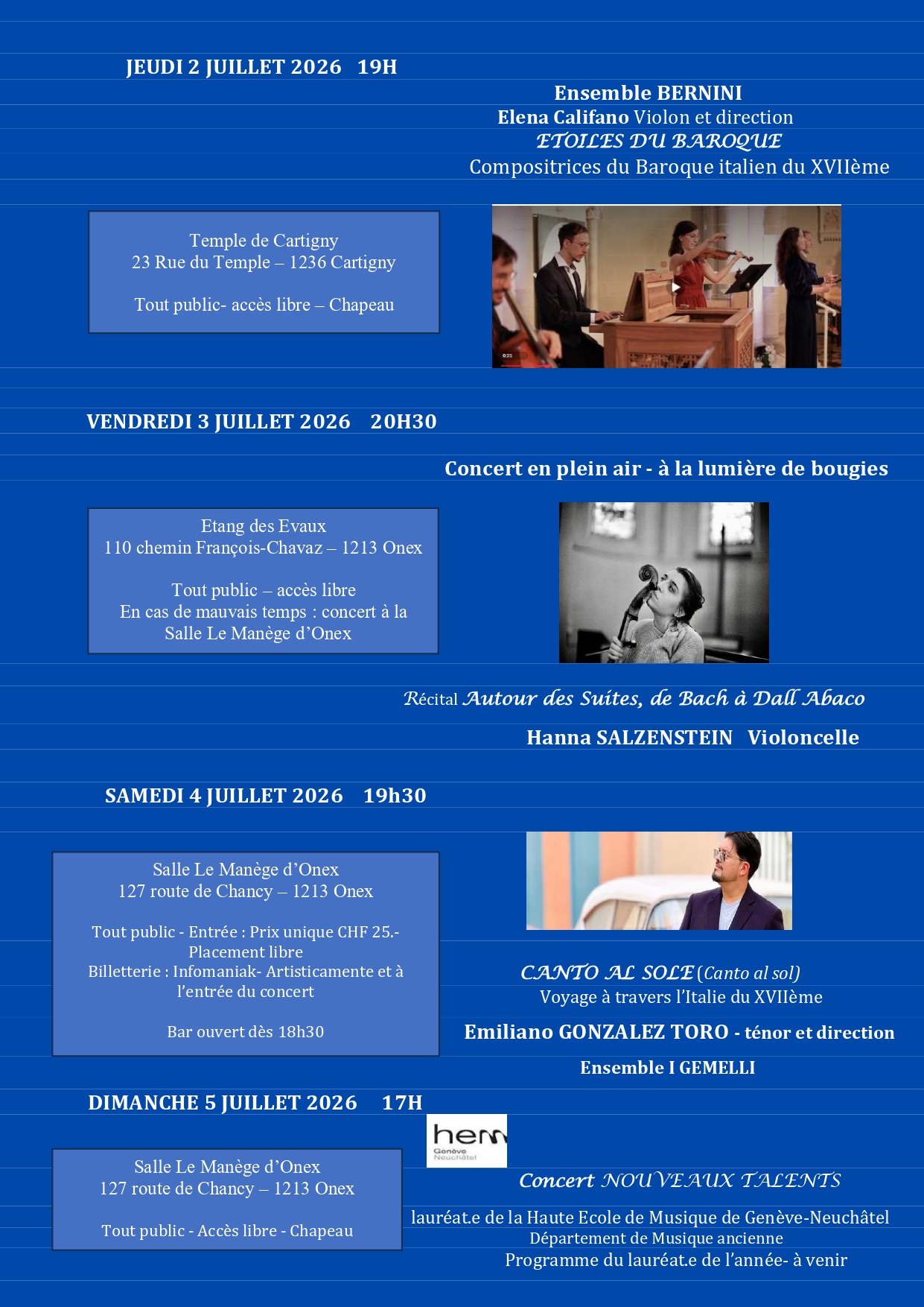 nuits baroques dônex 2026 programme
